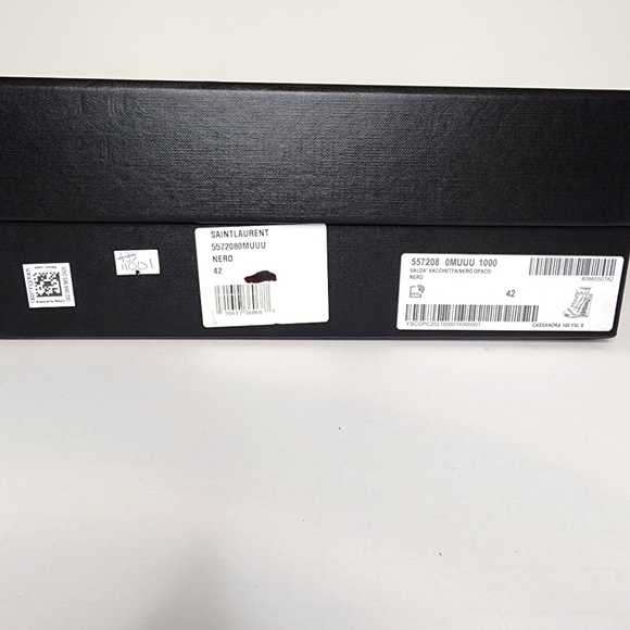 Yves Saint Laurent Cassandra wedge Espadrilles in Black Leather Size 42 - Picture 9 of 9